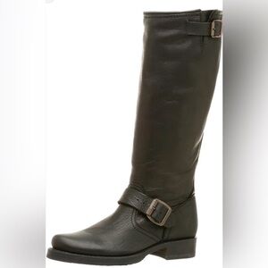 Frye Veronica Tall Slouch Black Leather Boots